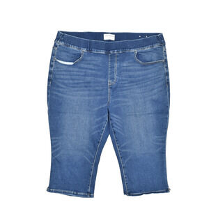 Lane Bryant Plus Size 22 Blue High-Rise Jegging Pedal Cropped Jeans